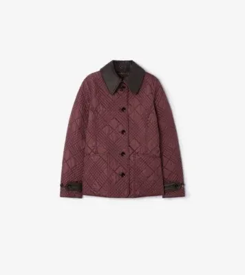 Quilted Nylon Fernleigh Jacket in Vineyard red