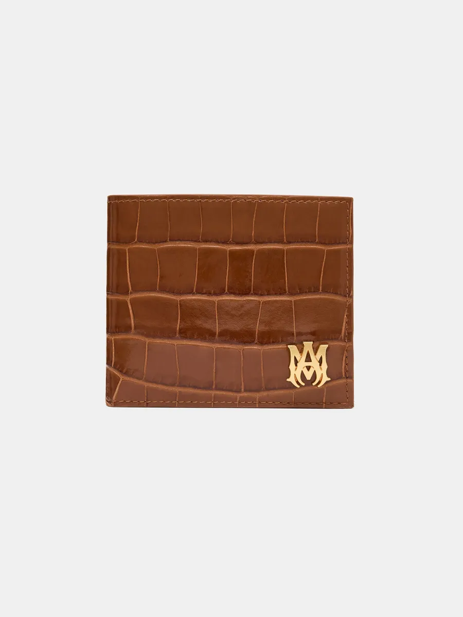 CROC EMBOSSED BIFOLD - MALT