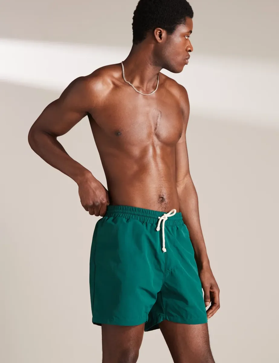 Pocketed Mid-Length Swim Shorts Green