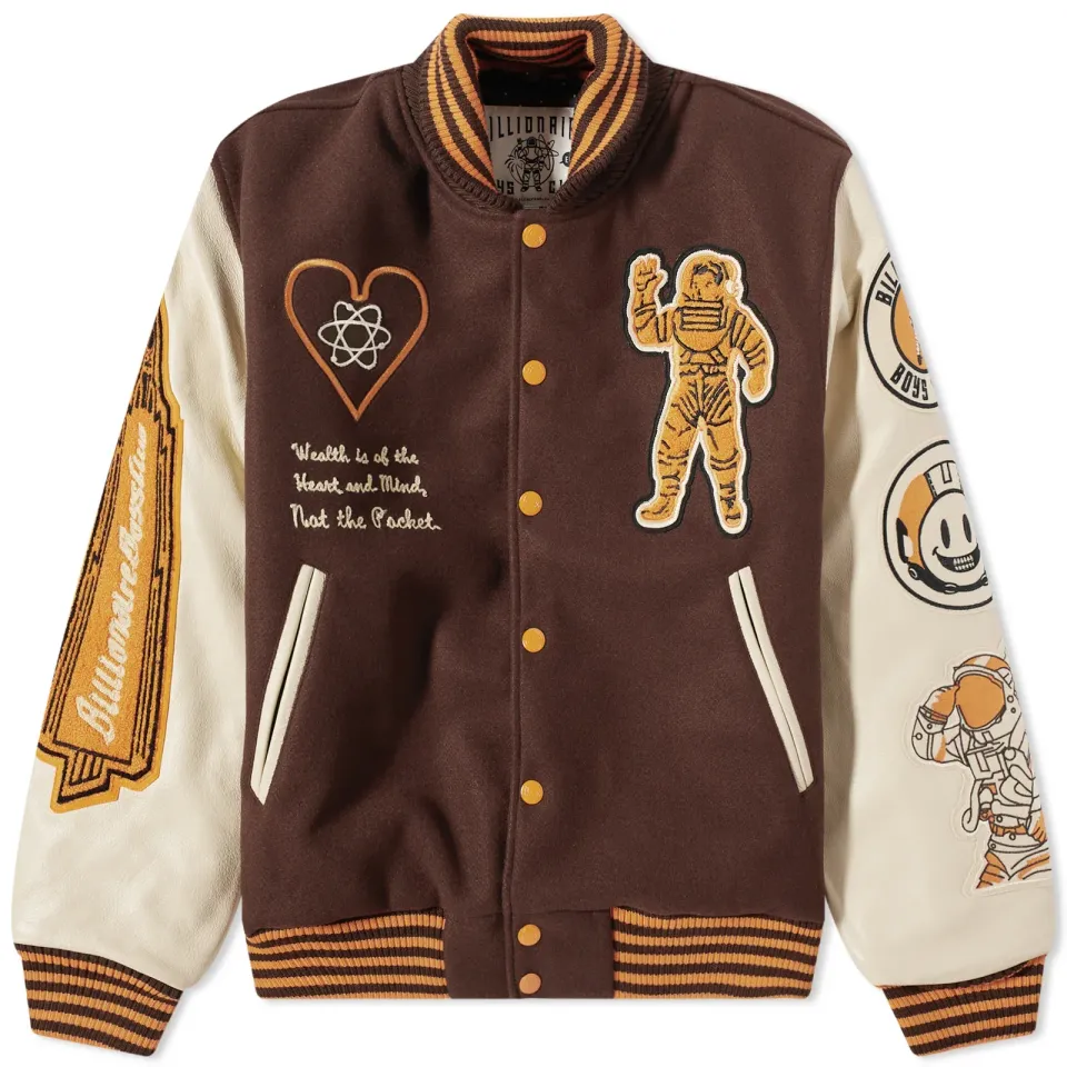Leather Sleeve Galaxy Varsity Jacket