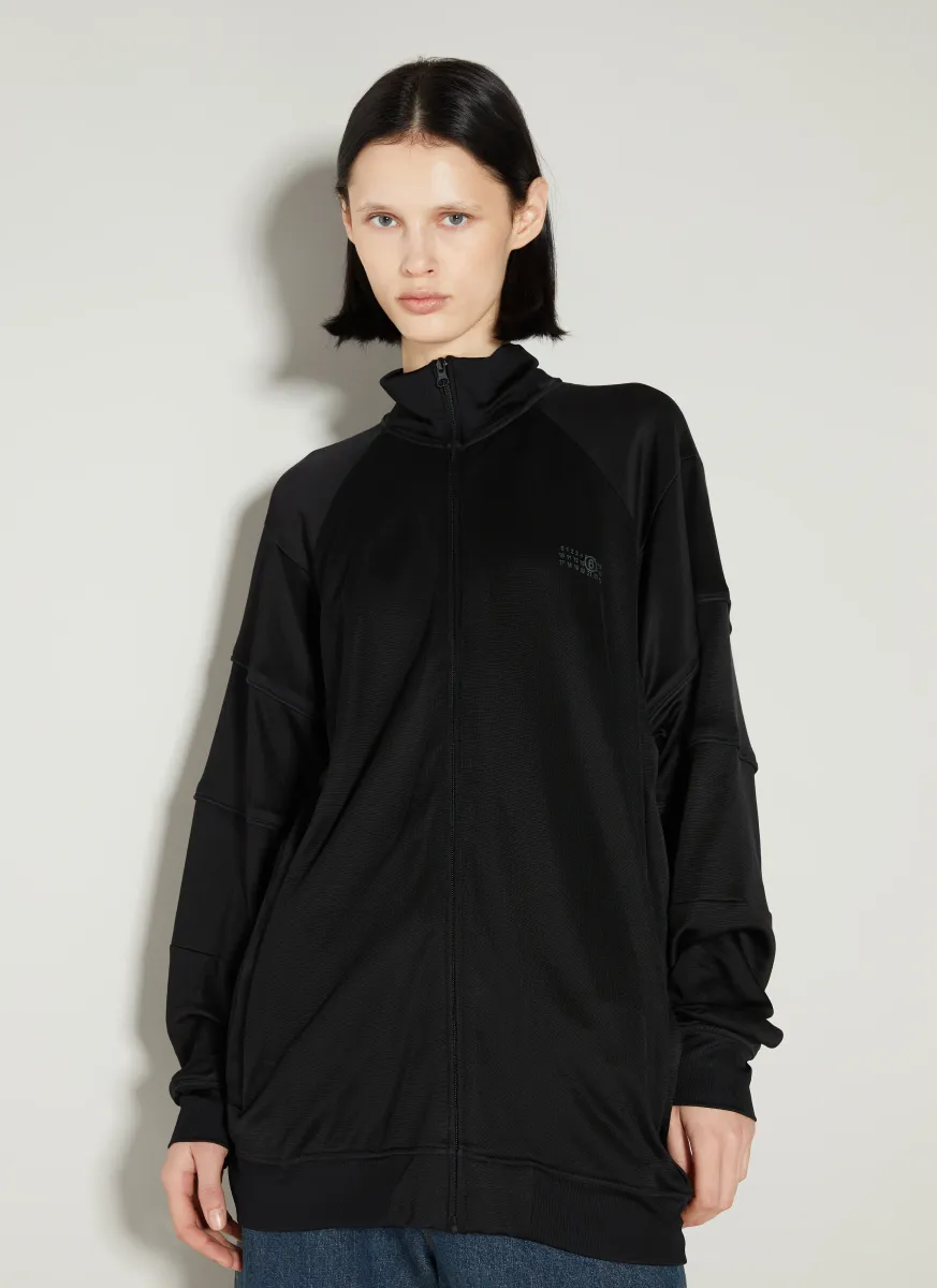 Logo Applique Zip-Up Sweatshirt