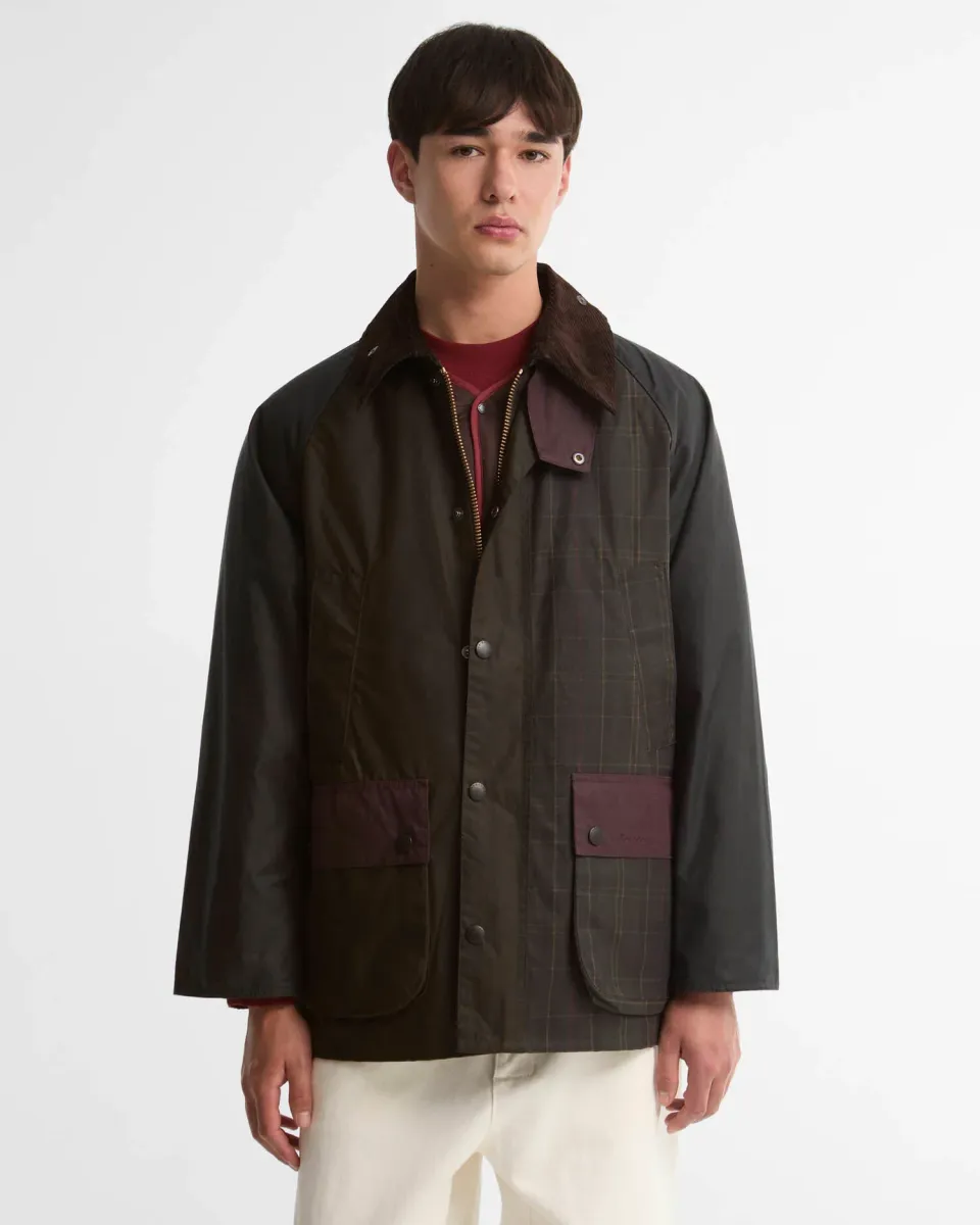 Patchwork Oversized Bedale Waxed Jacket