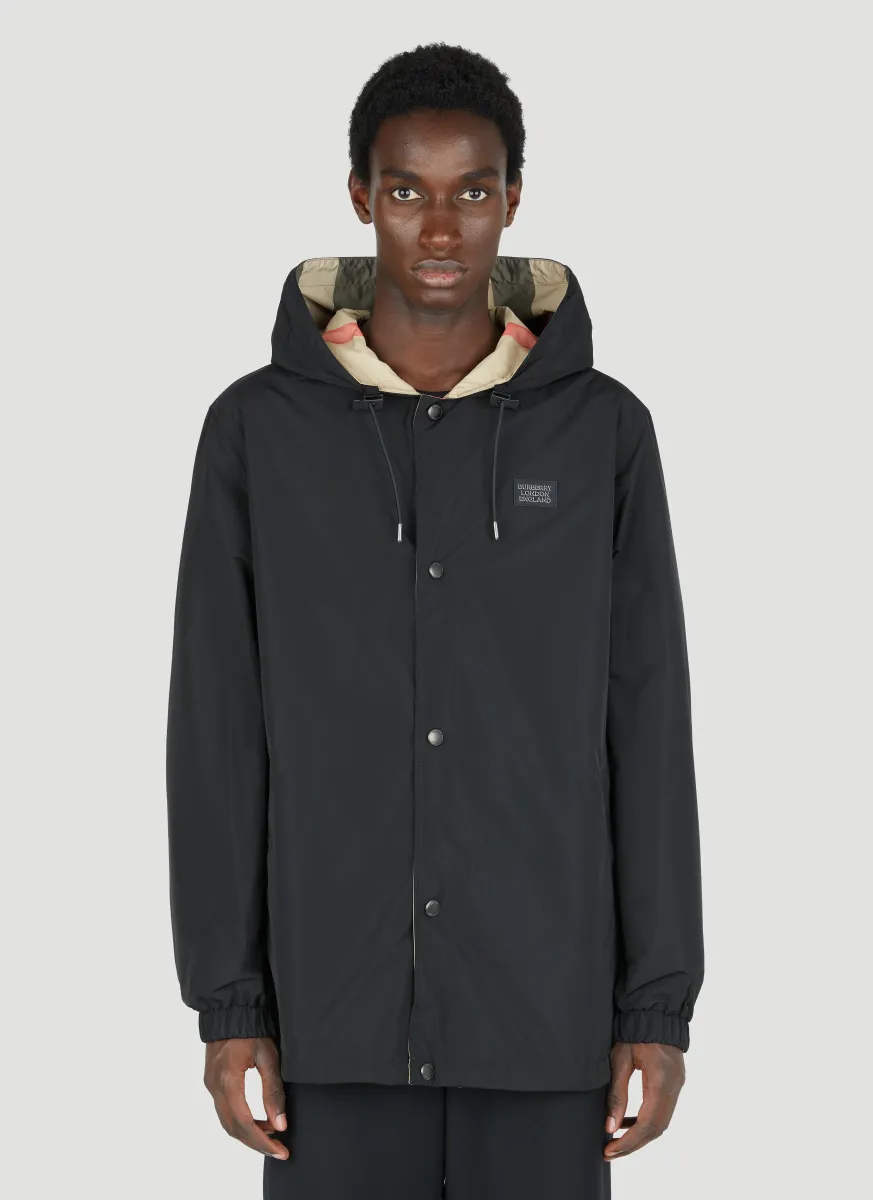 Reversible Check Hooded Jacket