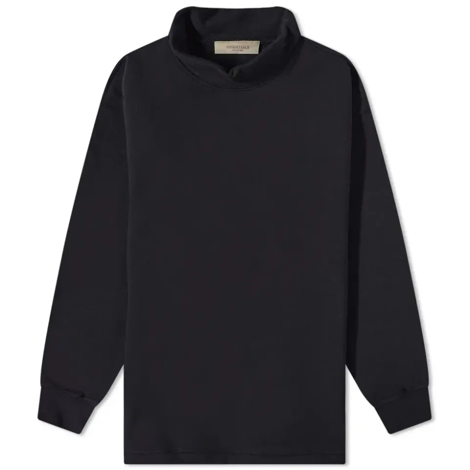 Relaxed Back Logo Mock Neck
