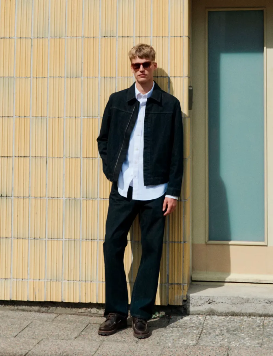 Loose Fit Pure Cotton Utility Trousers Black