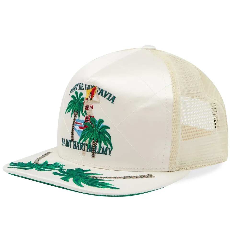 Palm Tree Quilted Satin Cap