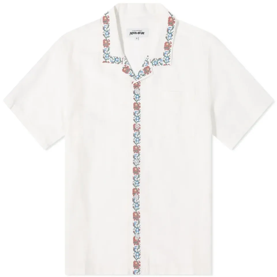 Tetris Flowers Linen Club Shirt
