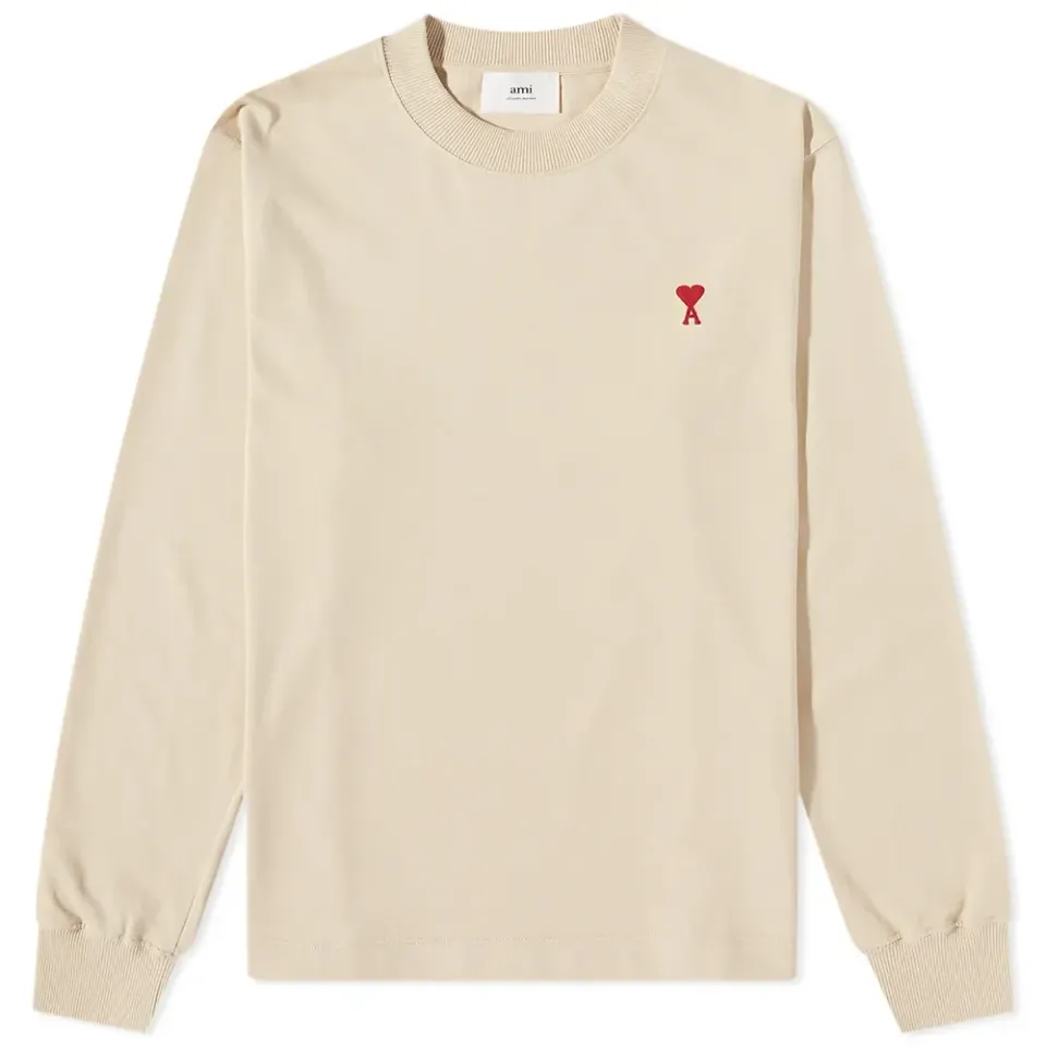 AMI Long Sleeve Tonal Small A Heart T-Shirt