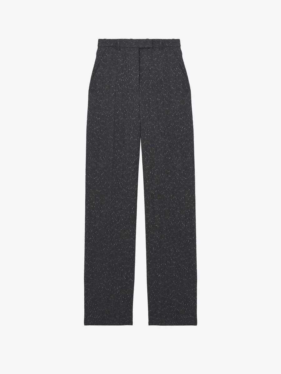 Flecked Pinstripe Tailored Trousers