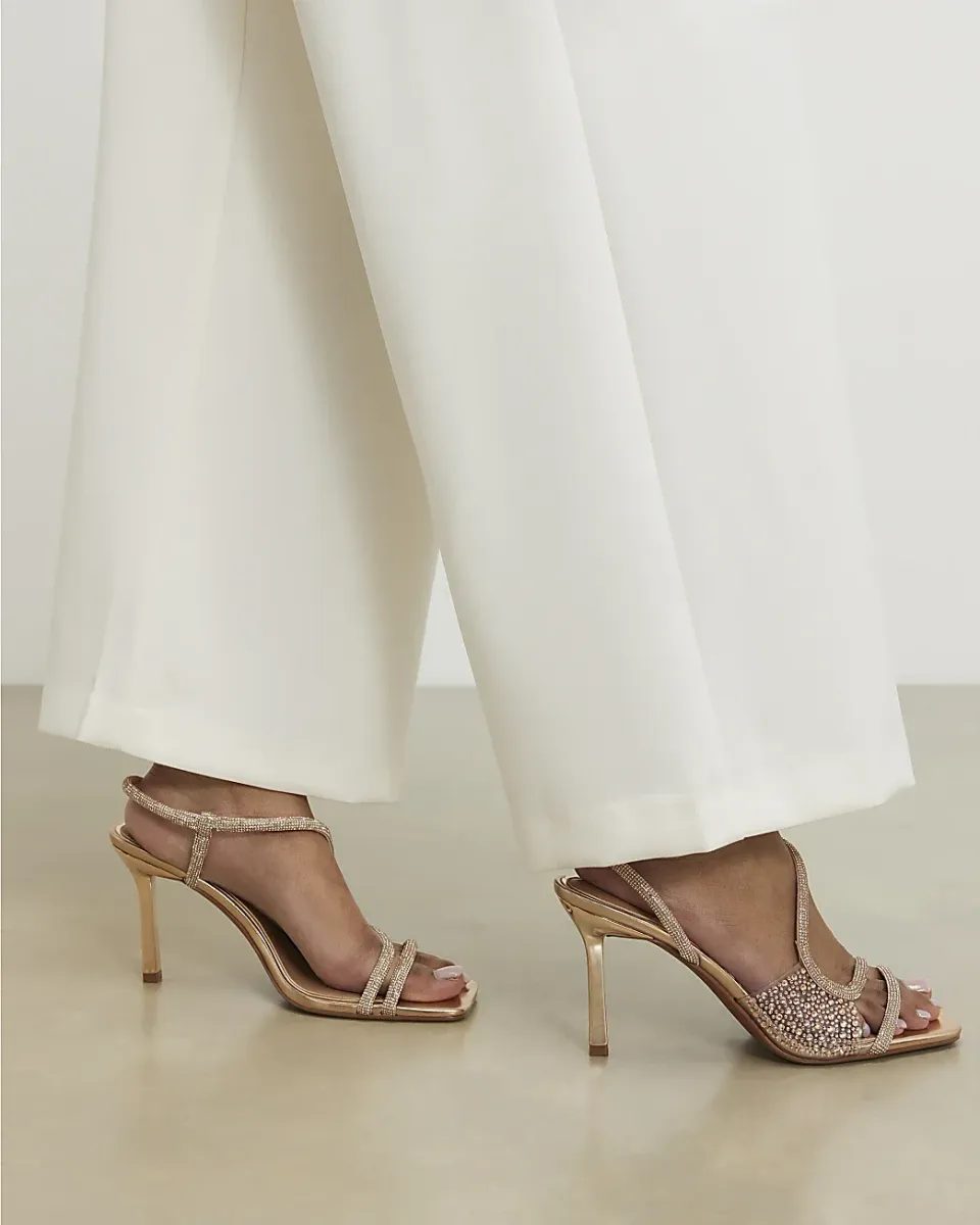 Rose Wide Fit Perspex Diamante Heels
