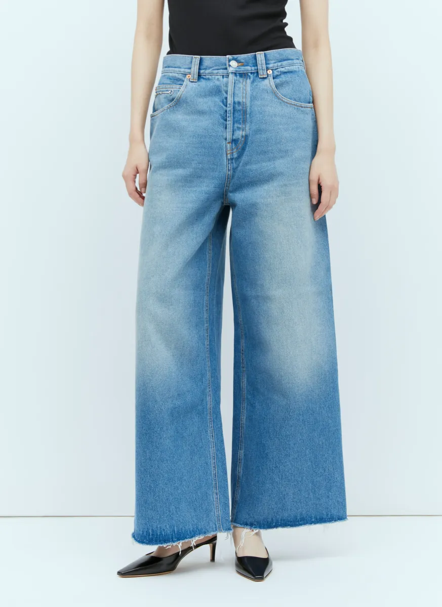 Wide Leg Horsebit Jeans