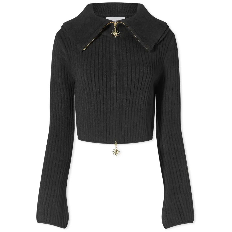 Peggy Double Collar Cropped Cardigan