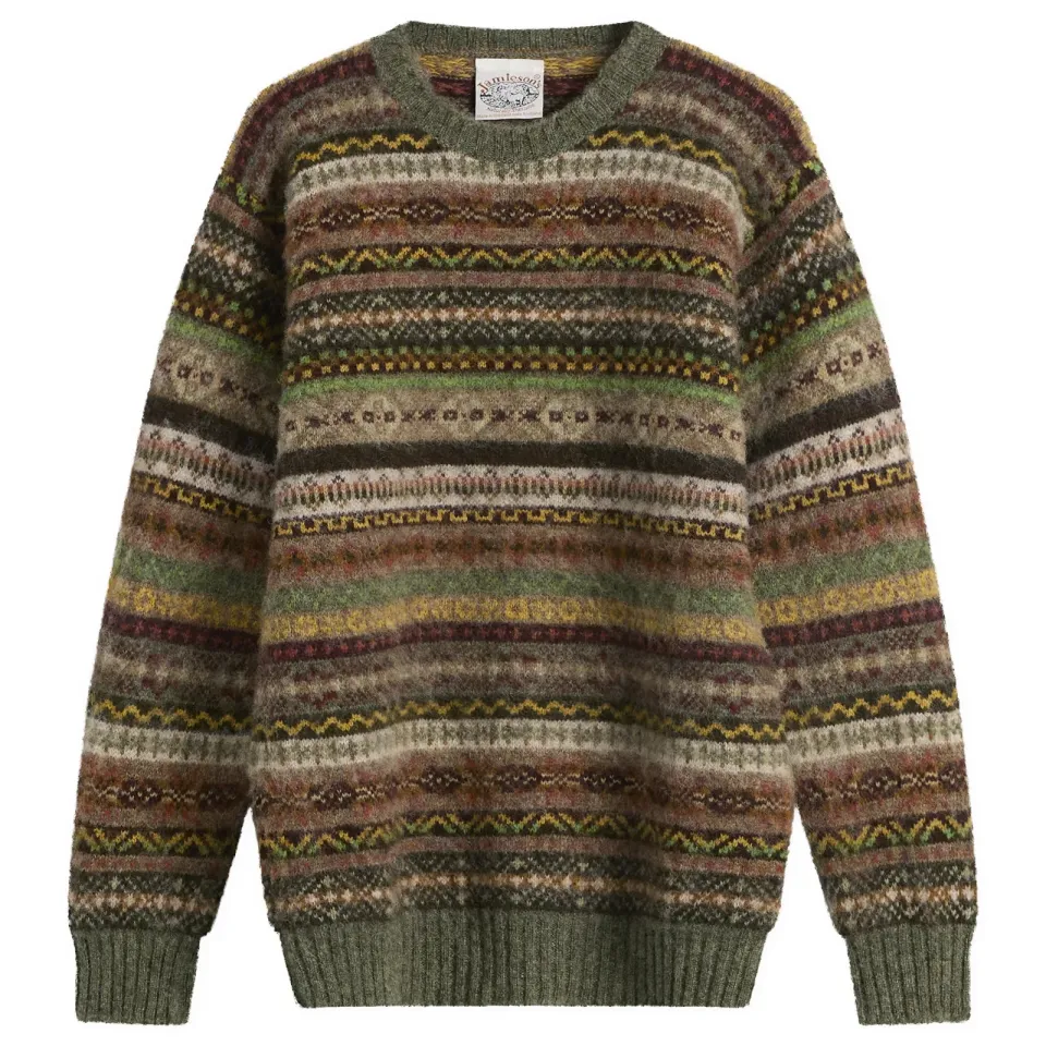 Jamieson's of Shetland Brushed Fair Isle Crew Knit