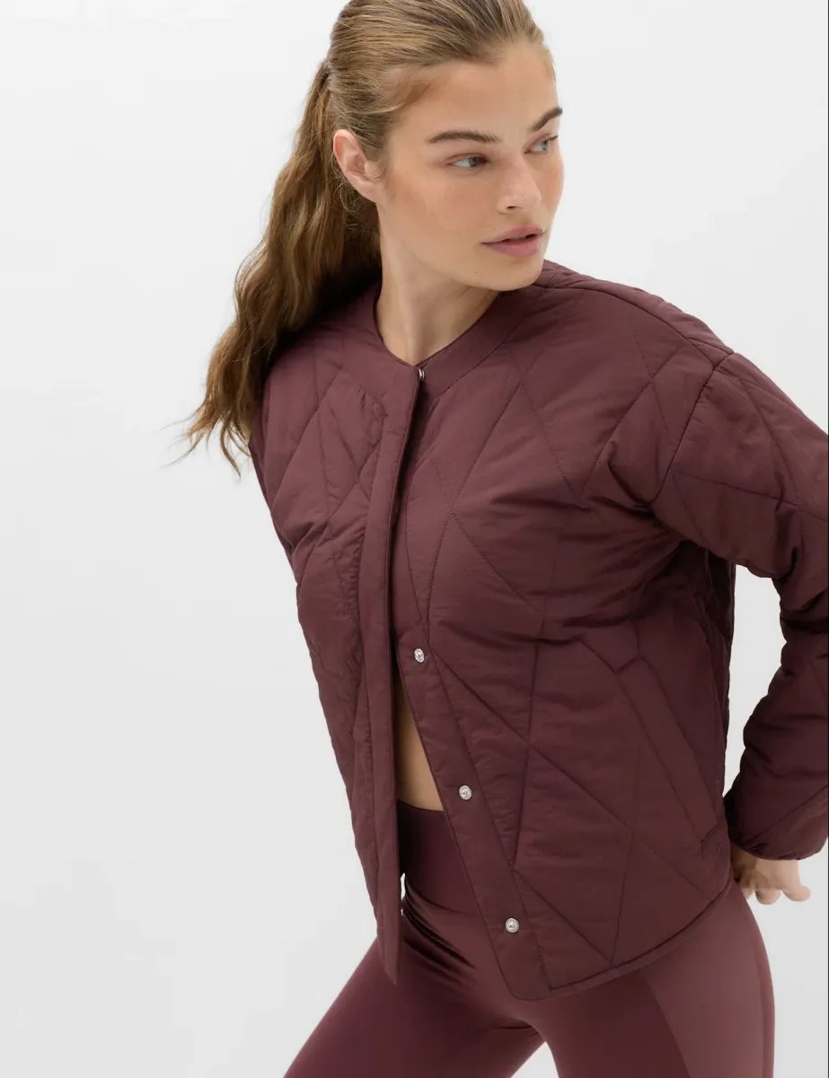 Stormwear Quilted Collarless Jacket Mulberry