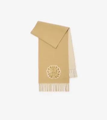 B Crest Cashmere Scarf in Sand beige