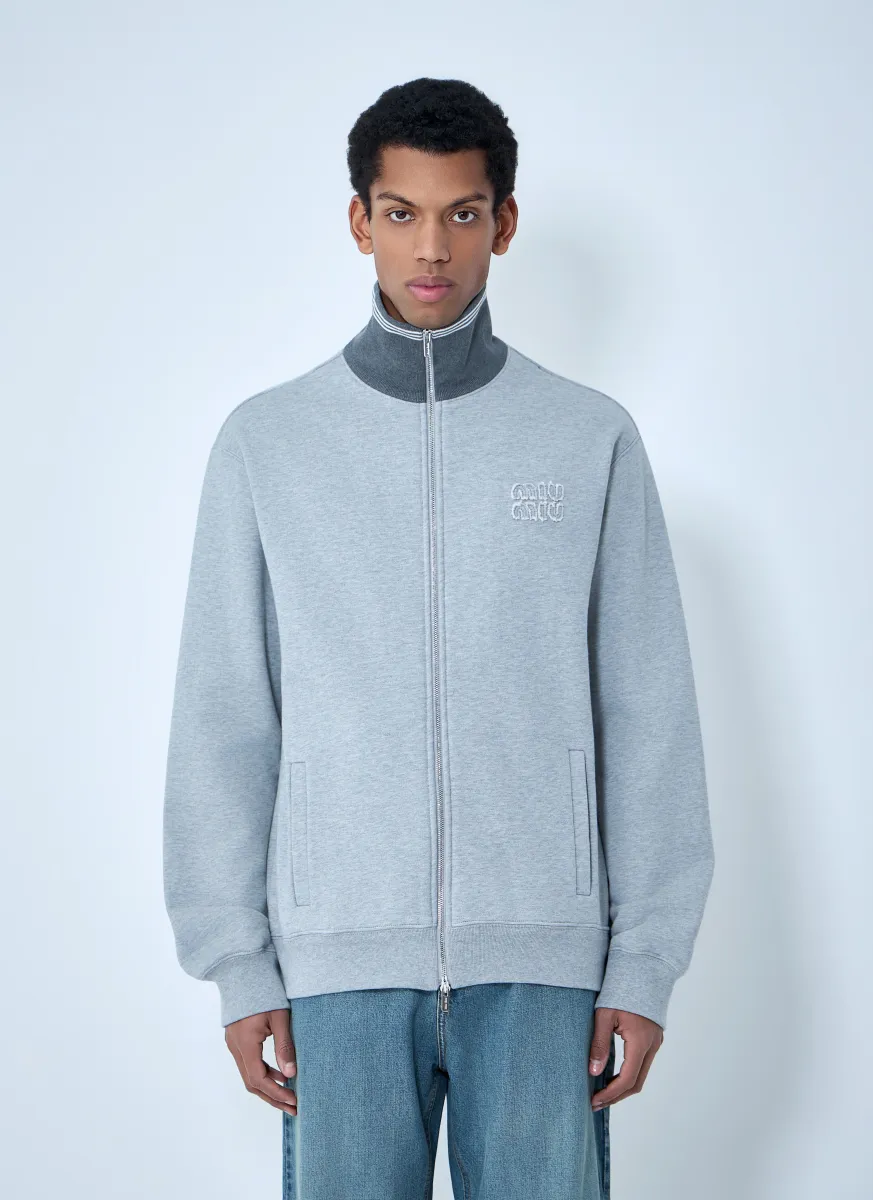 Logo Motif Zip-Up Sweatershirt