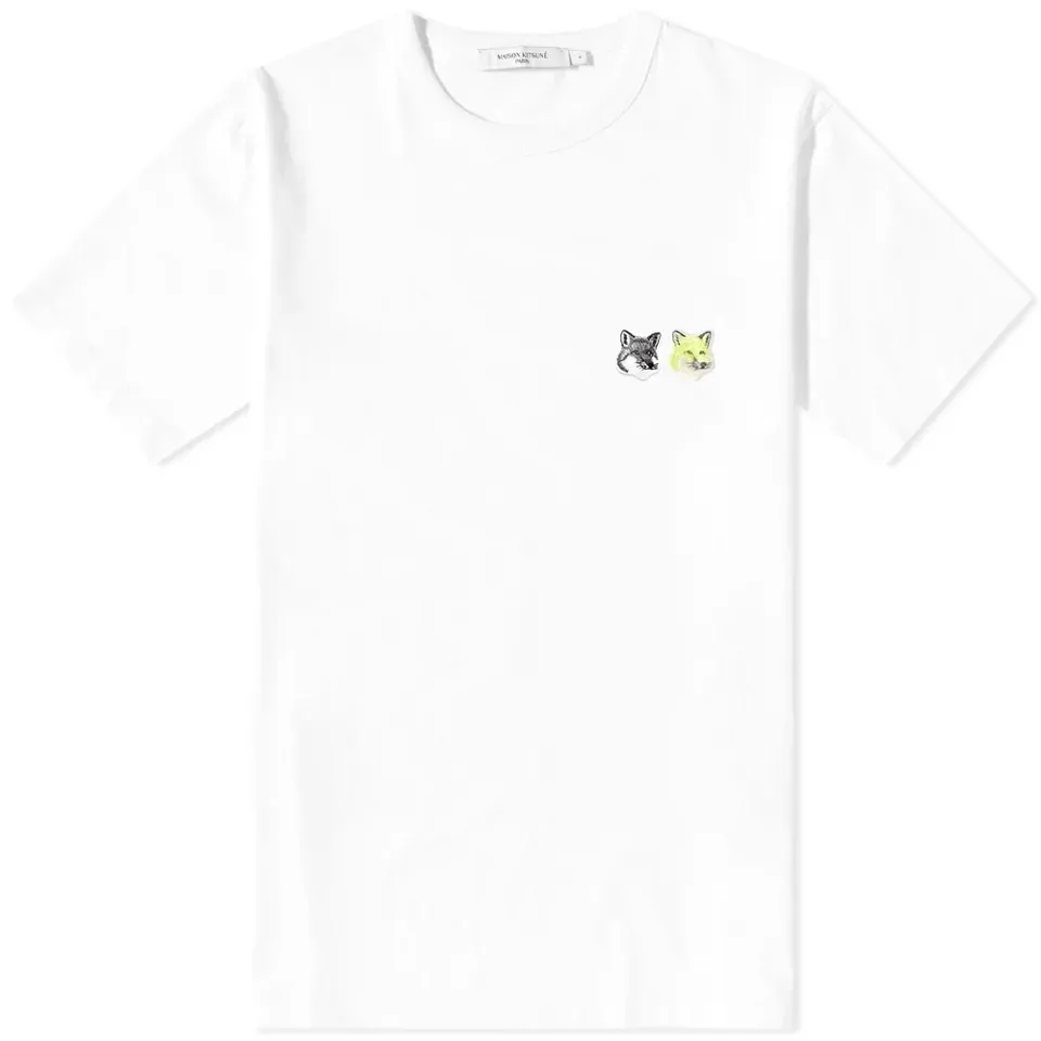 Maison Kitsuné Monochrome Double Fox Head Patch T-Shirt