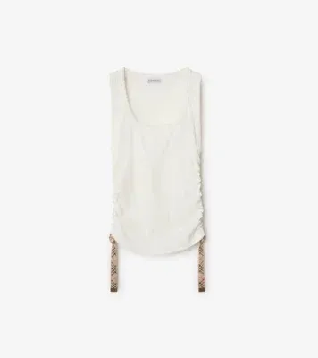 Festival Stretch Cotton Tank Top in Chalk white