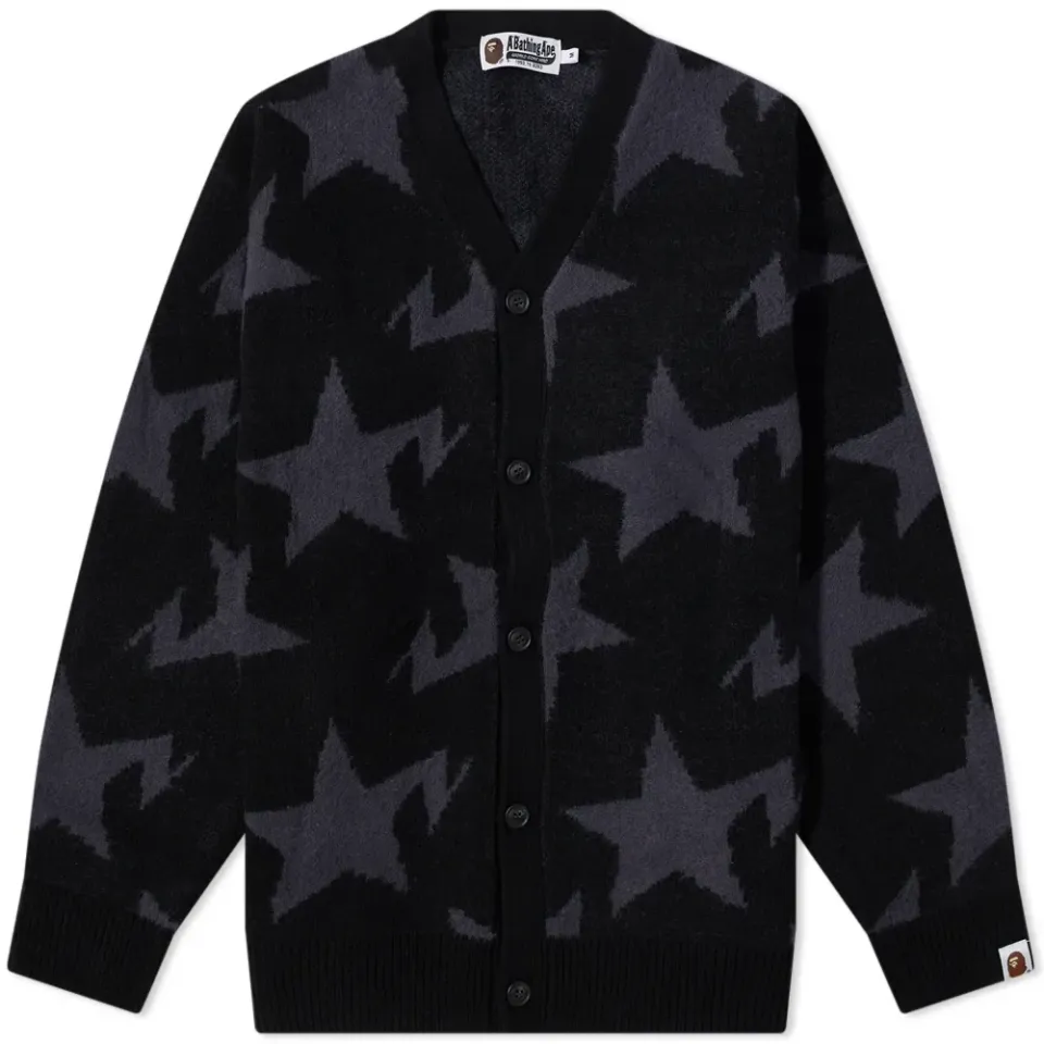 Sta Pattern Relaxed Fit Knit Cardigan