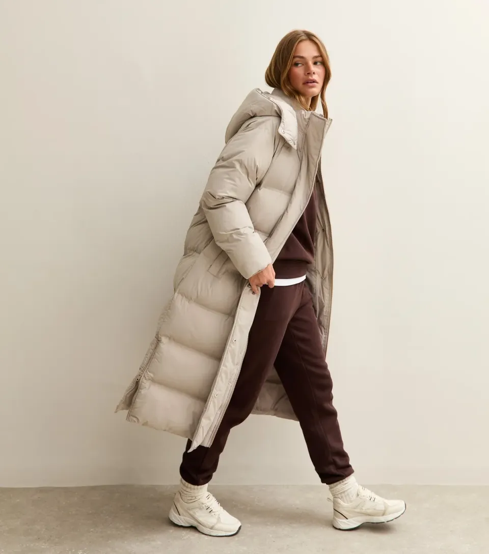 Women's Mink Longline Padded Puffer Coat