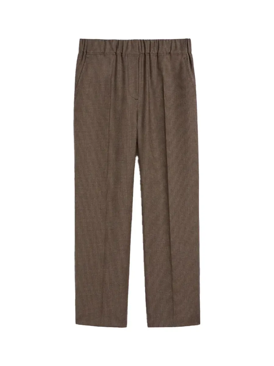 Wool Flannel Trousers Chocolate