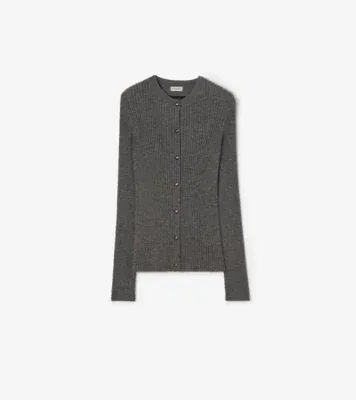 Cashmere Cardigan in Grey melange