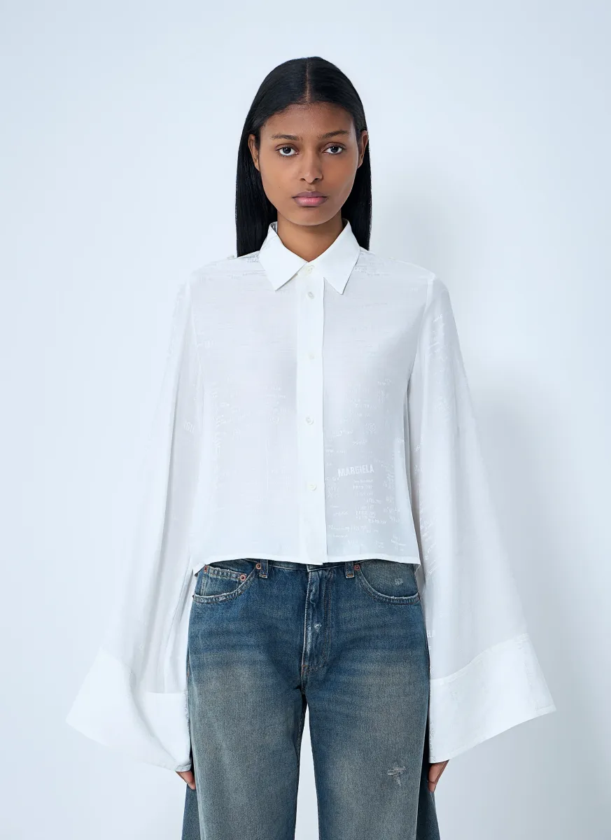 Button-Down Shirt With Long Flared Sleeves
