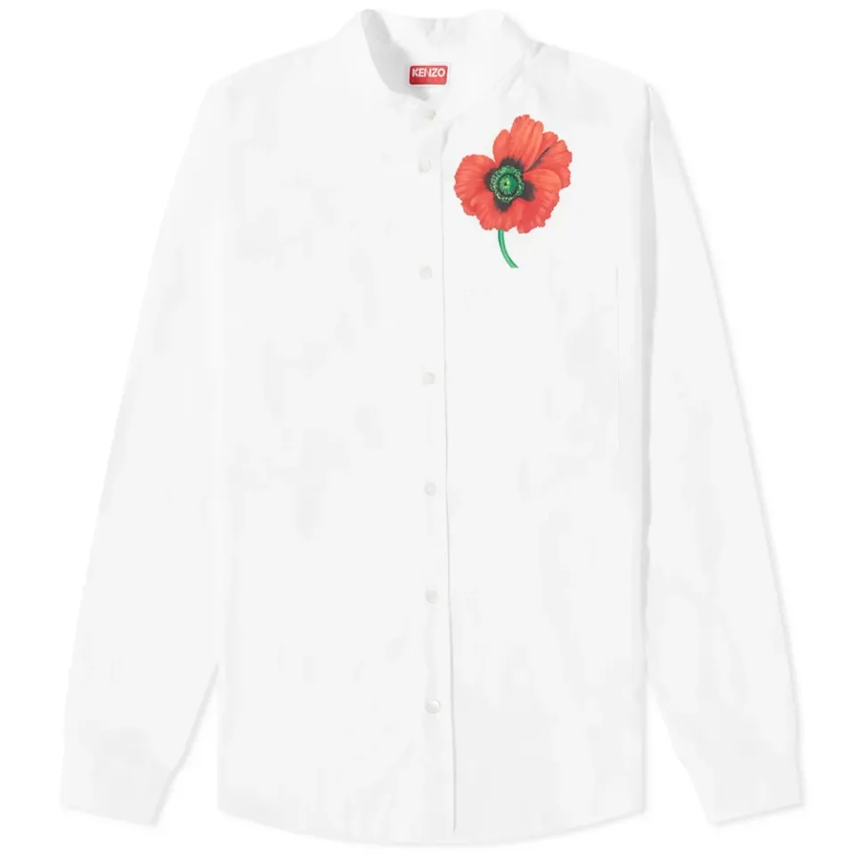 Kenzo Floral Motif Collarless Shirt