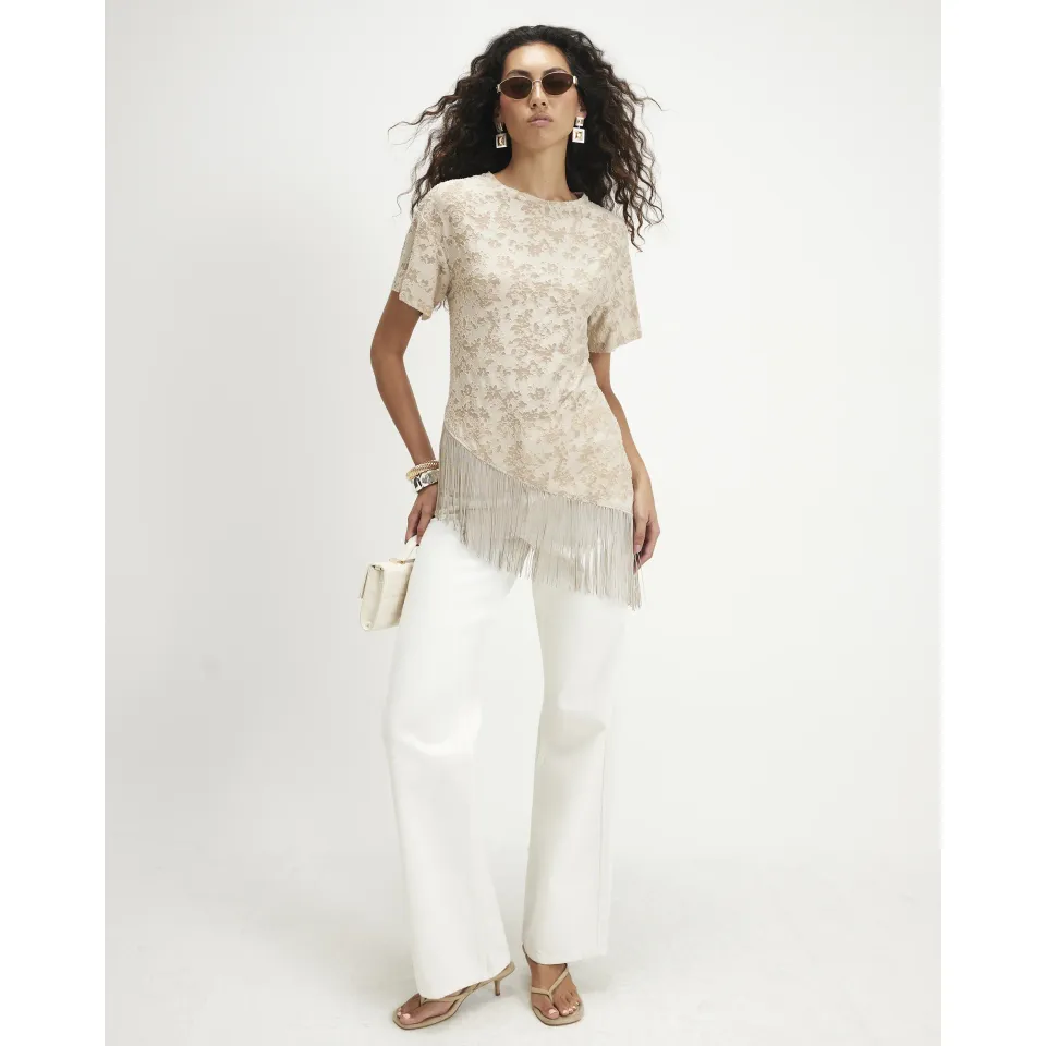 Burnout Devore Fringed T-Shirt