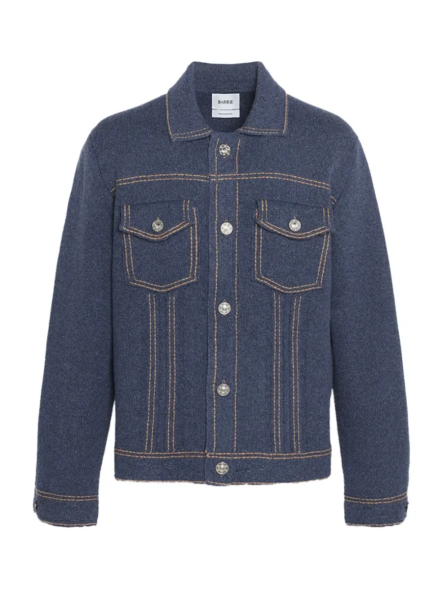 denim cashmere cotton jacket Blue