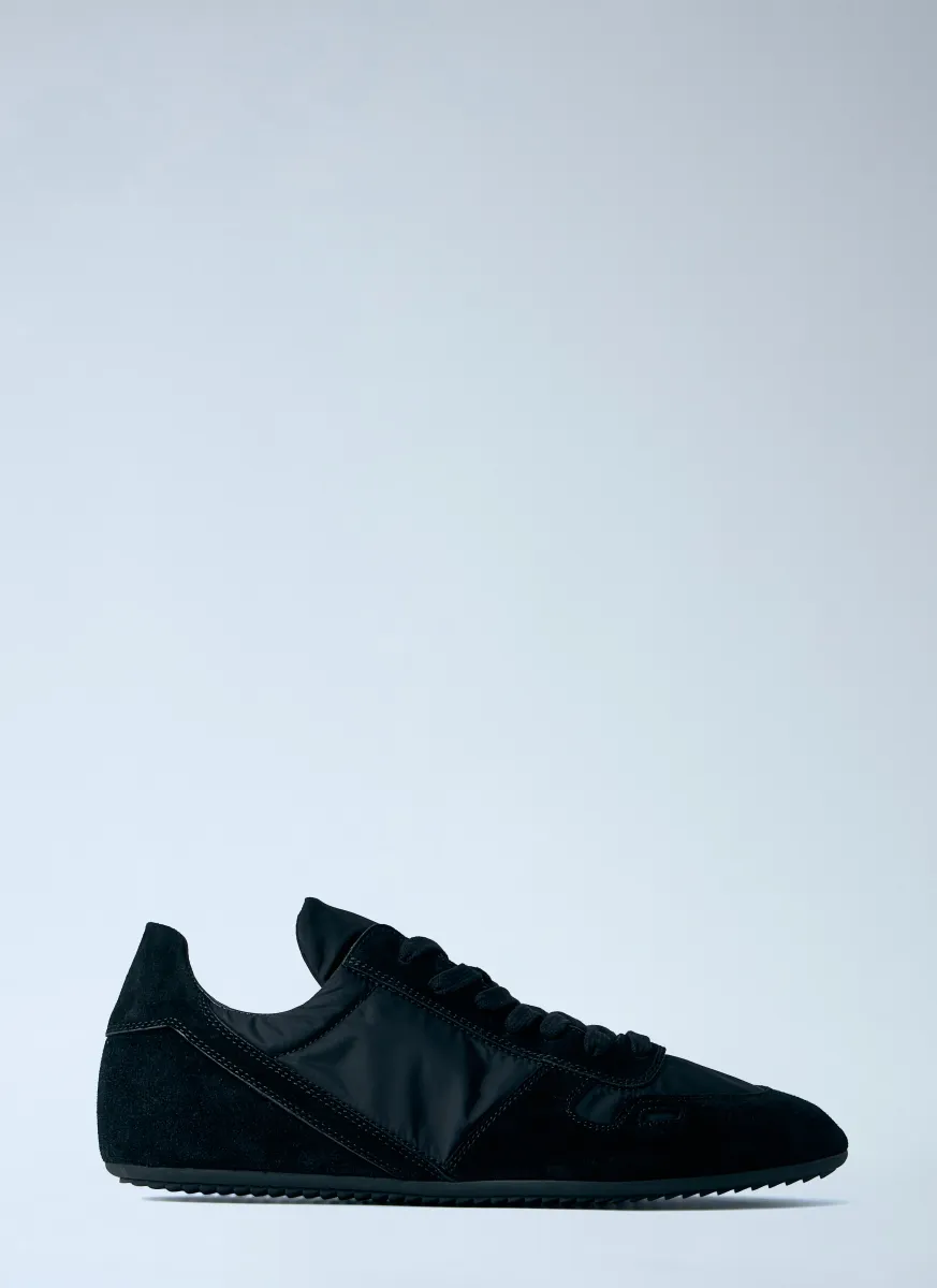 Minimal Suede-Trimmed Sneakers