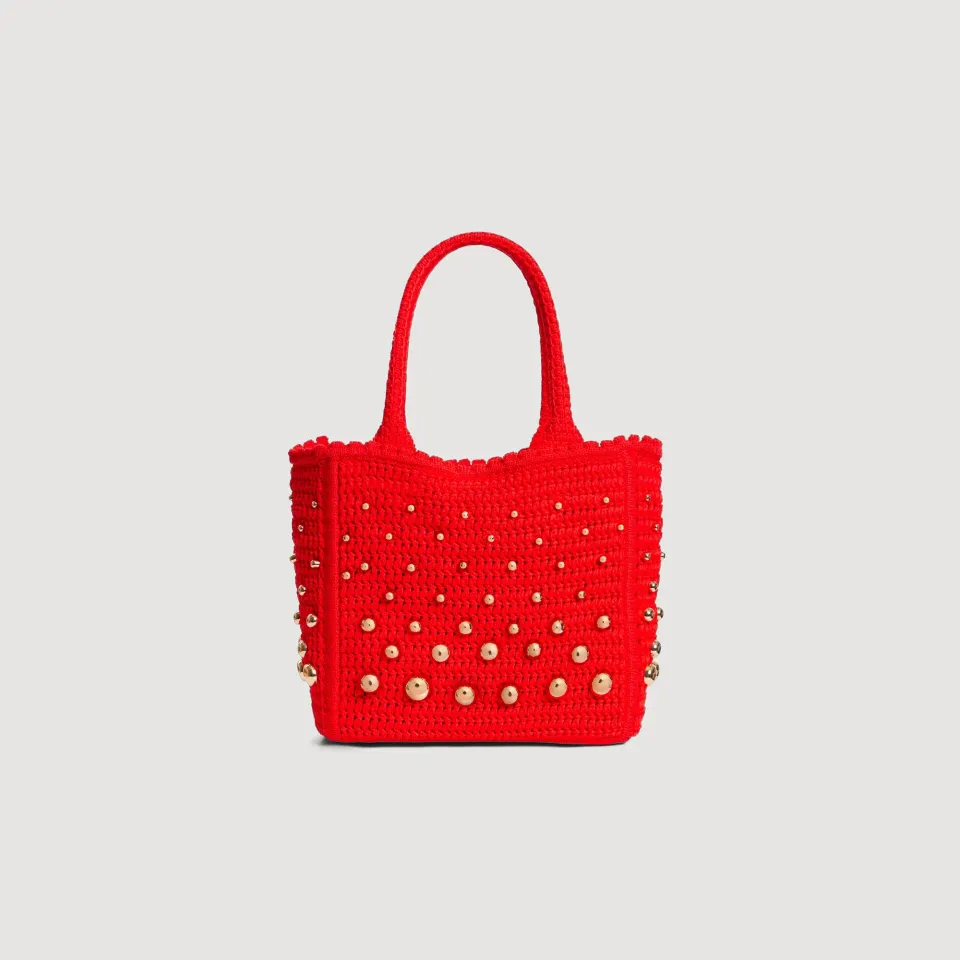 Studded crochet bag
