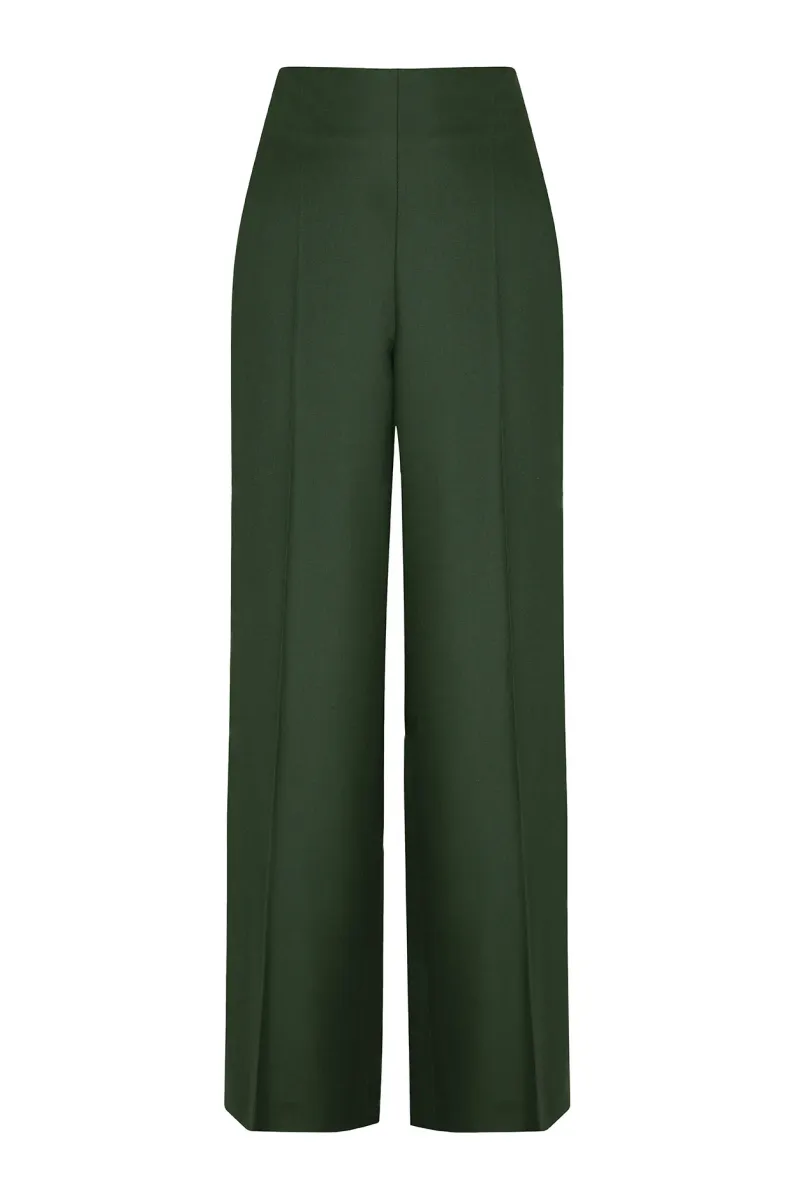 Paloma Trousers in Olive Green Flannel