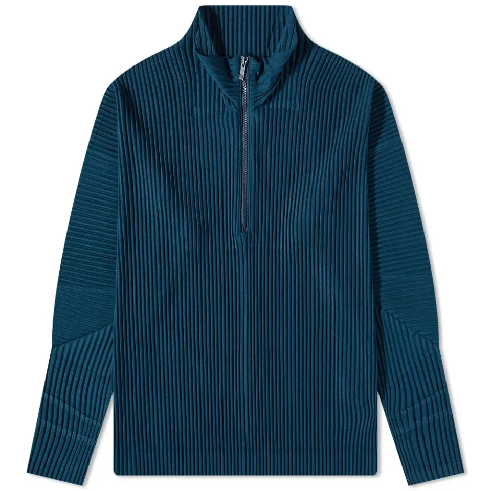 Pleated Quarter Zip Blouson