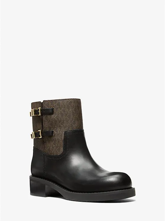 Darrington Leather and Signature Logo Ankle Boot