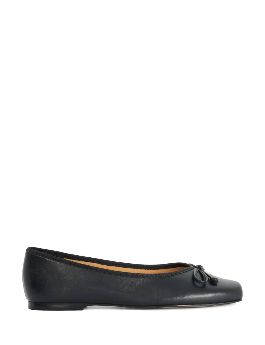 Leather Square Toe Ballet Pumps