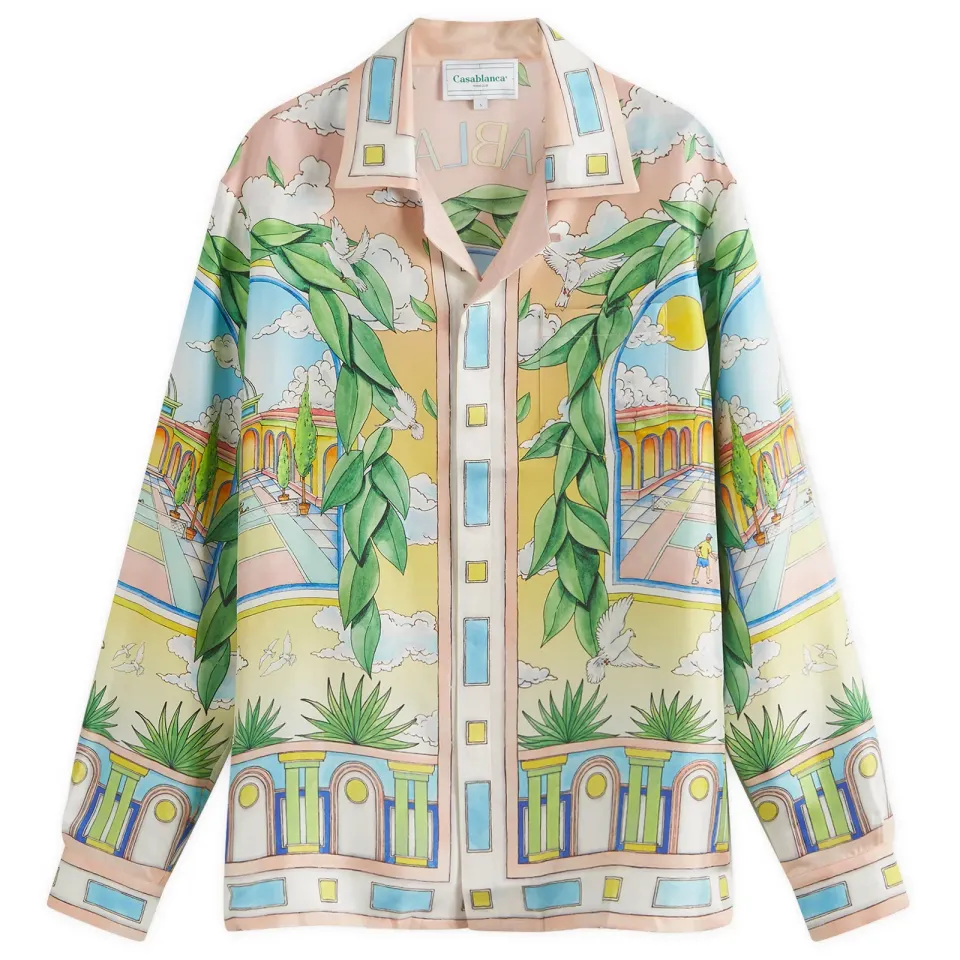 Cuban Collar Long Sleeve Shirt