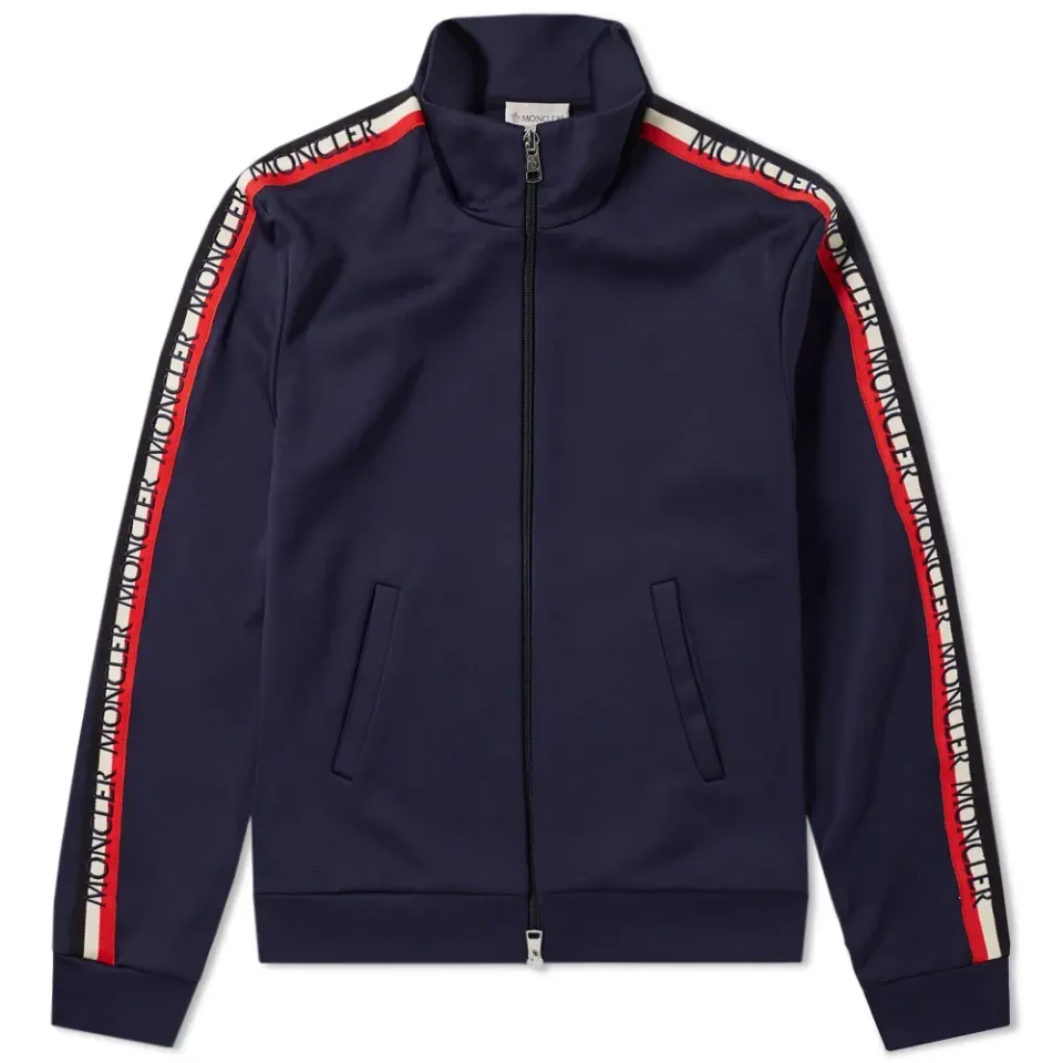 Taped Sleeve Zip Track Top