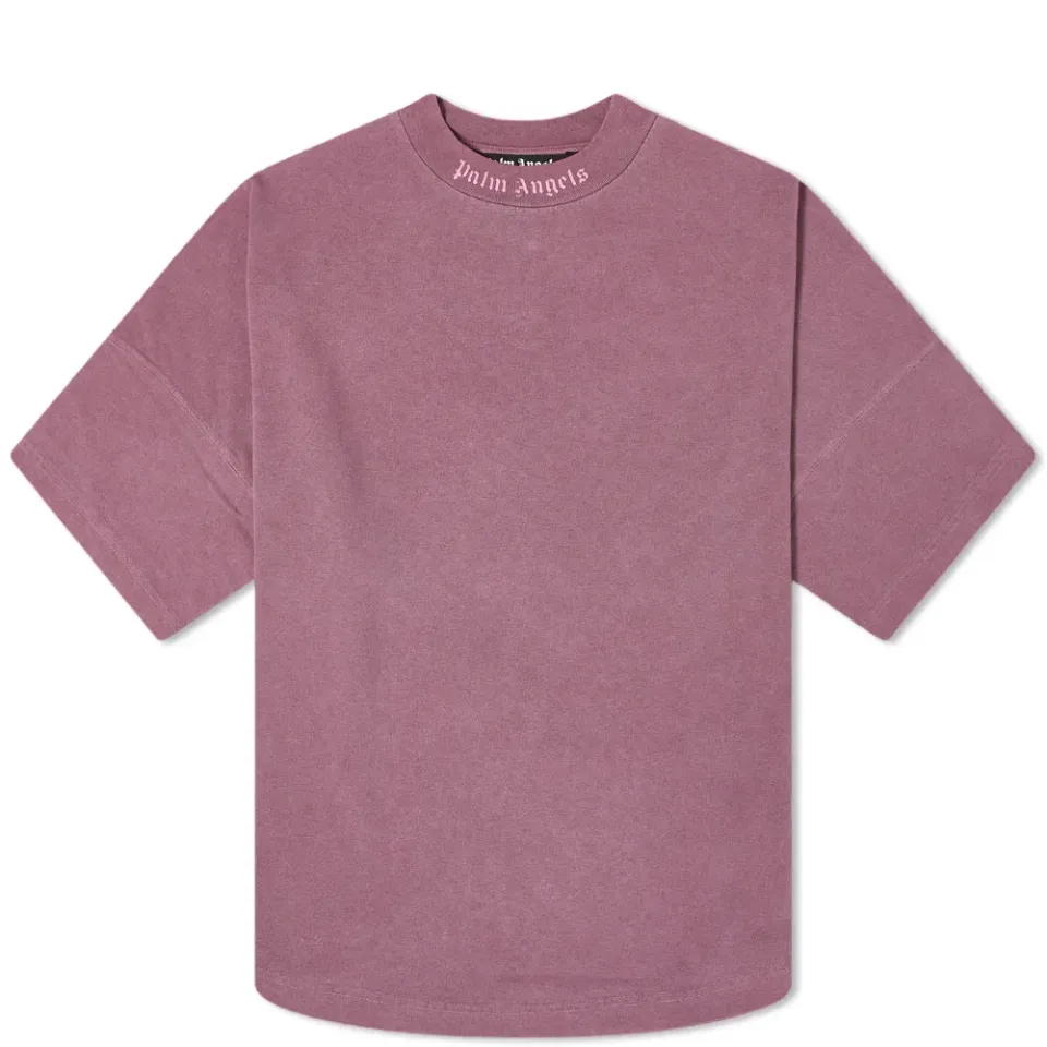 Garment Dyed Oversized Mock Neck Logo Tee
