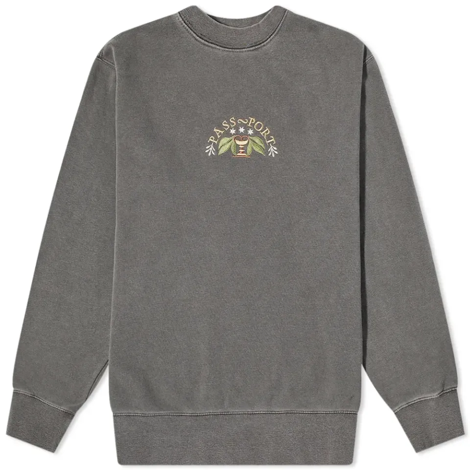 Pass-Port Arched Embroidery Crew Sweat