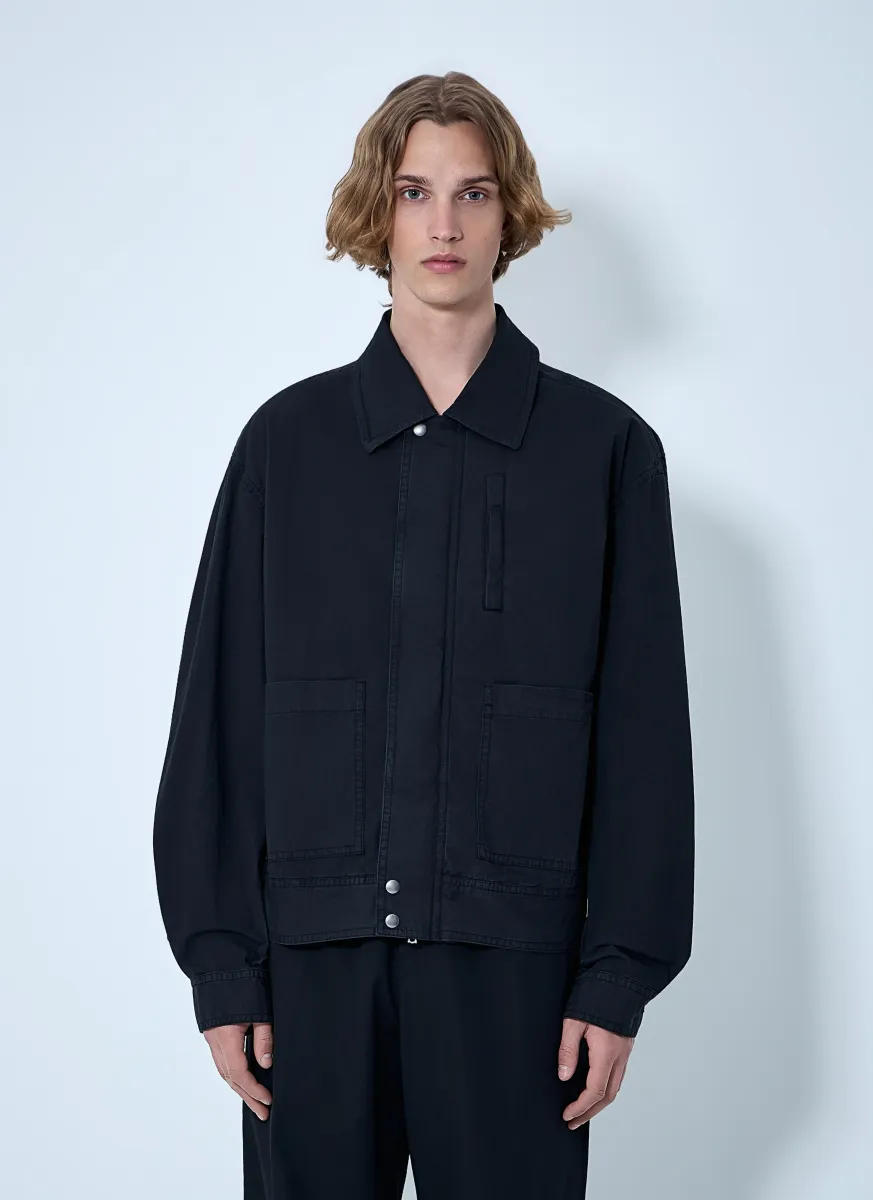 Cotton Jacket with Snap Fastening