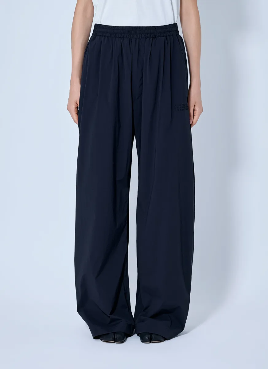 Elasticated Waist Wide-Leg Trousers