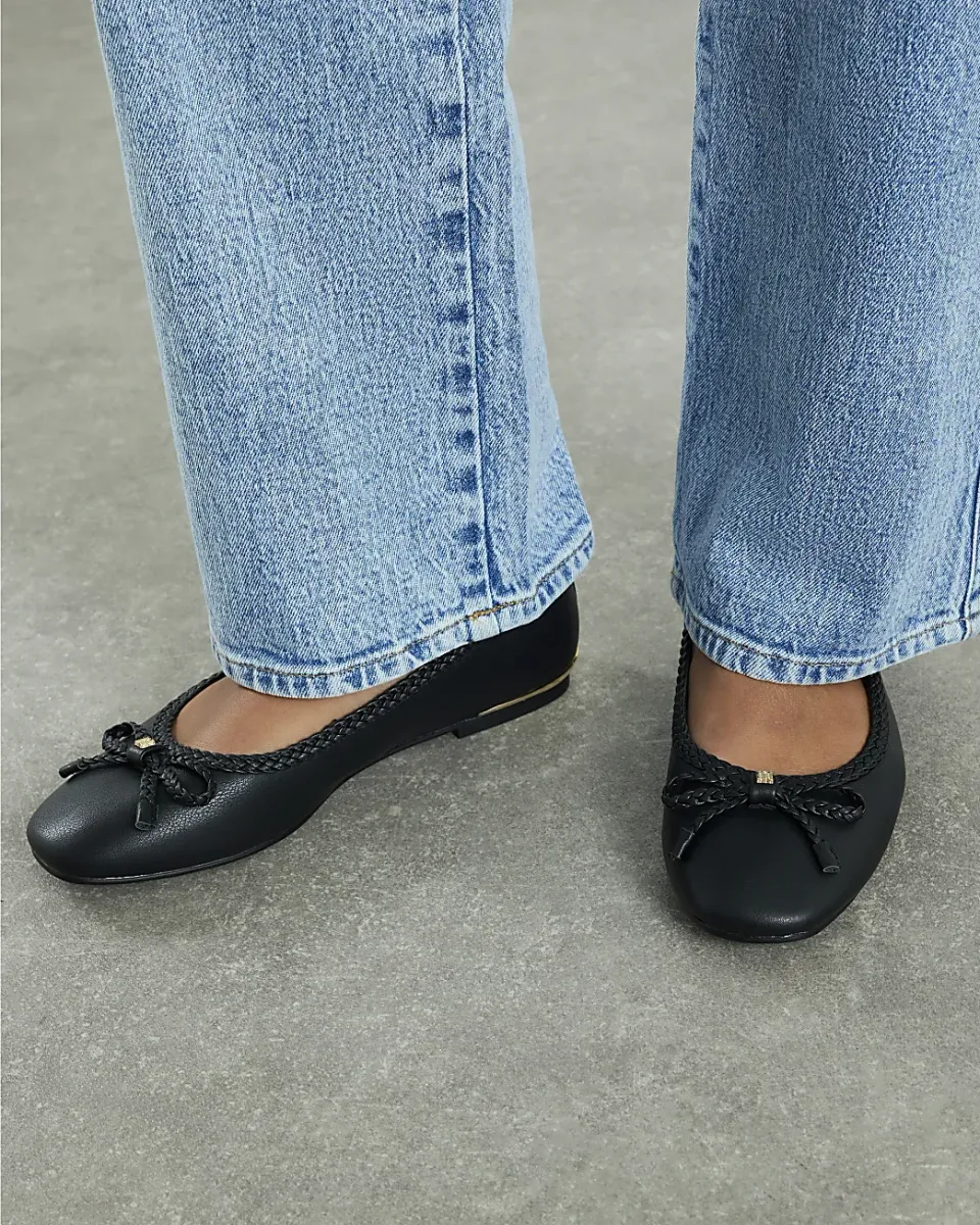 Wide Fit Bow Flat Ballet Pumps