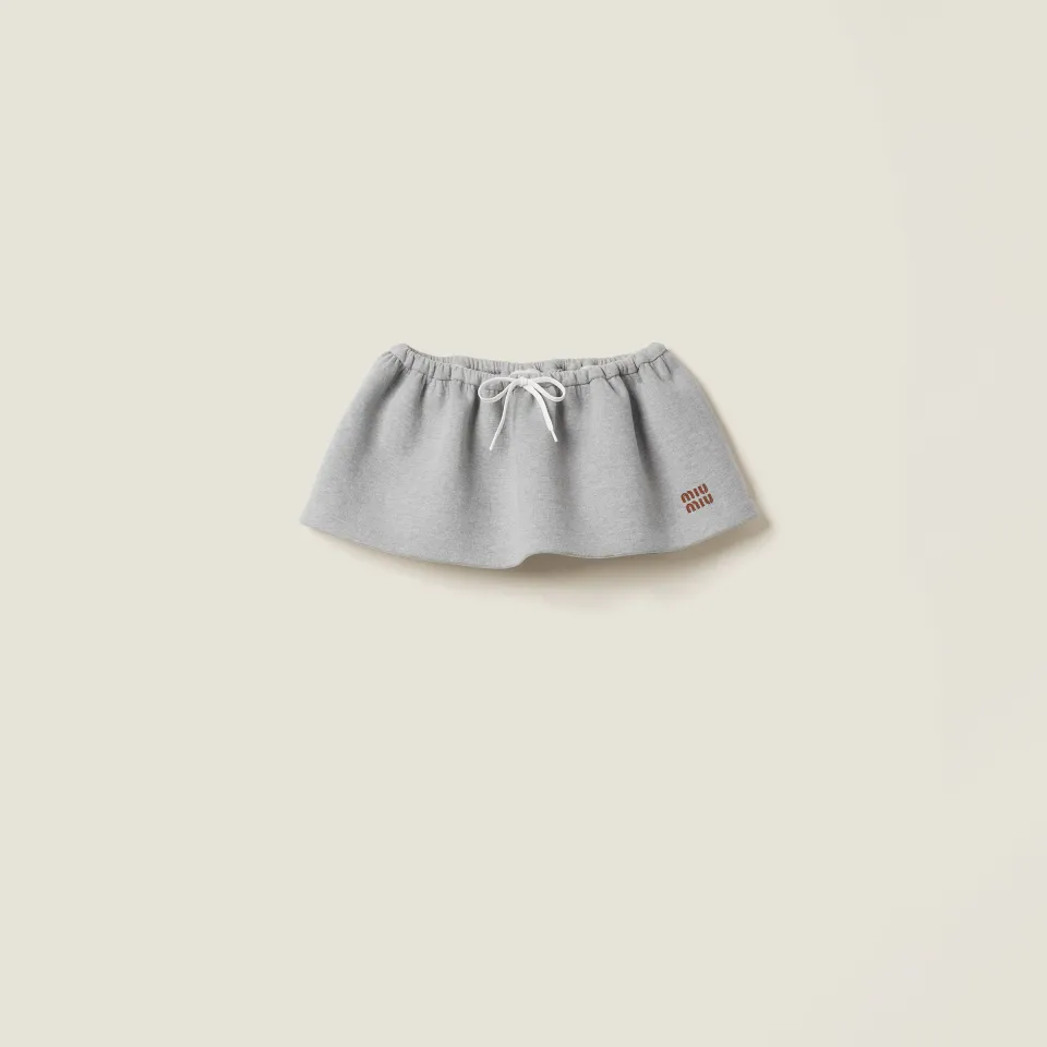 Padded cotton fleece miniskirt