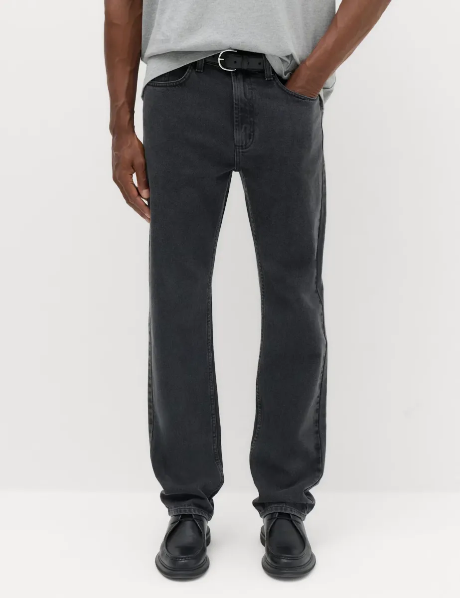 Straight Fit Pure Cotton Value Jeans Dark Grey