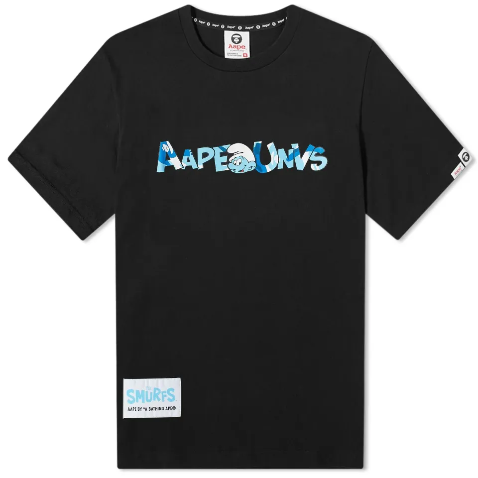 AAPE x Smurfs Face Smurf T-Shirt