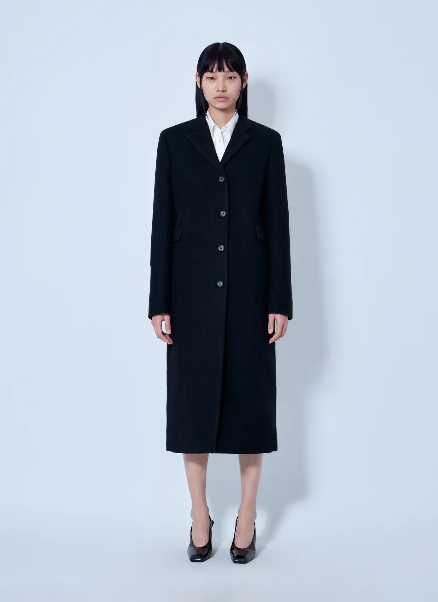 Single-Breasted Wool Coat