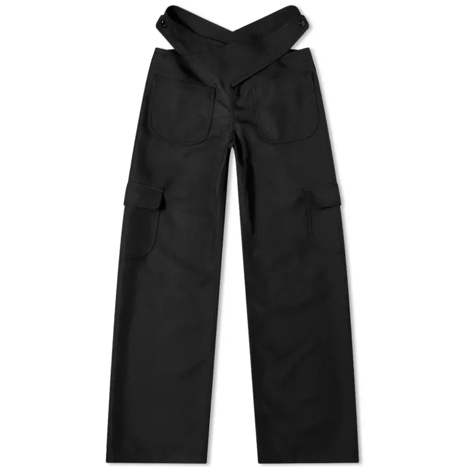 Cut Out Twill Baggy Trouser