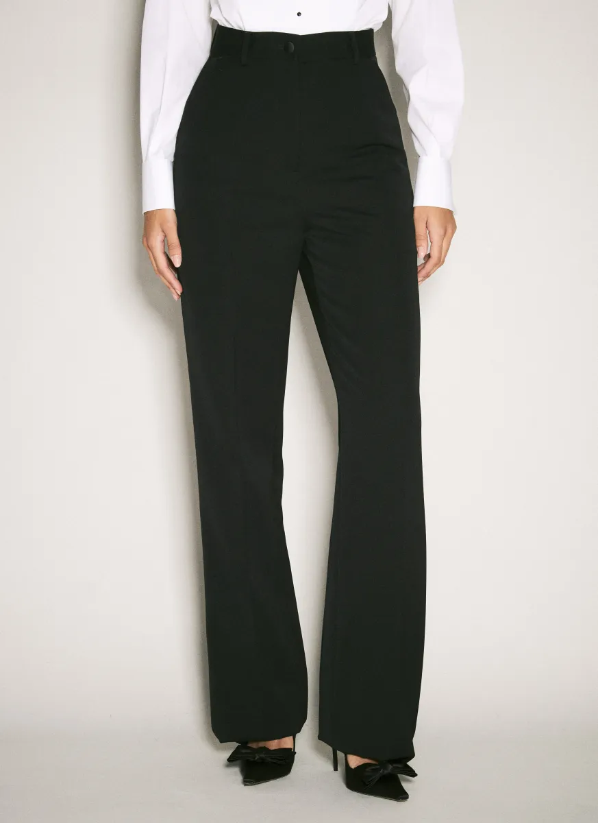 Wool Gabardine Tuxedo Pants