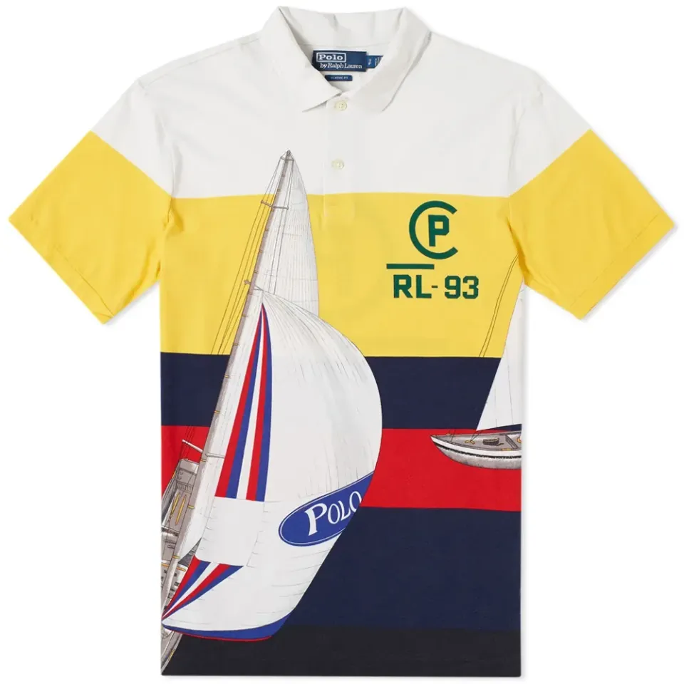CP93 Sailing Flag Print Polo